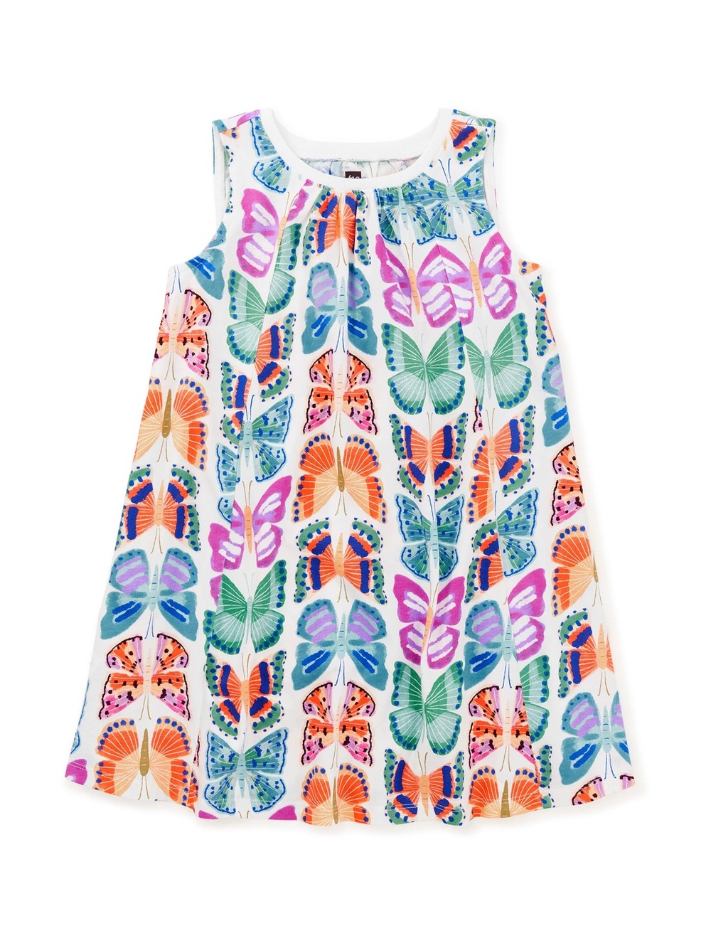 Tea Collection Girls Trapeze Dress Mariposas Pintadas Butterfly Print Cotton